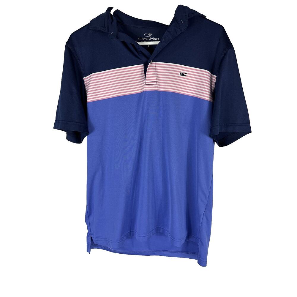 Vineyard Vines Performance Polo Men’s Blue Pink And White Men’s Size Small